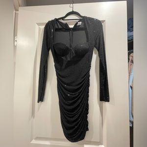 Oh Polly black cut out embellished dress